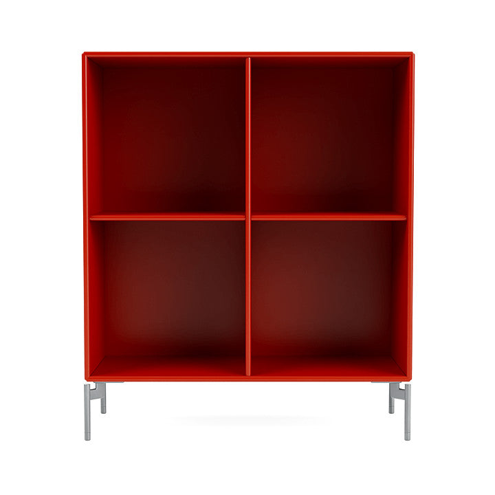 Montana Show Bookcase With Legs, Rosehip/Matt Chrome