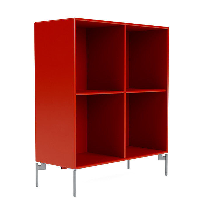 Montana Show Bookcase With Legs, Rosehip/Matt Chrome