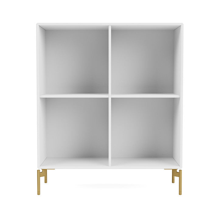 Montana Show Bookcase With Legs, Snow White/Brass