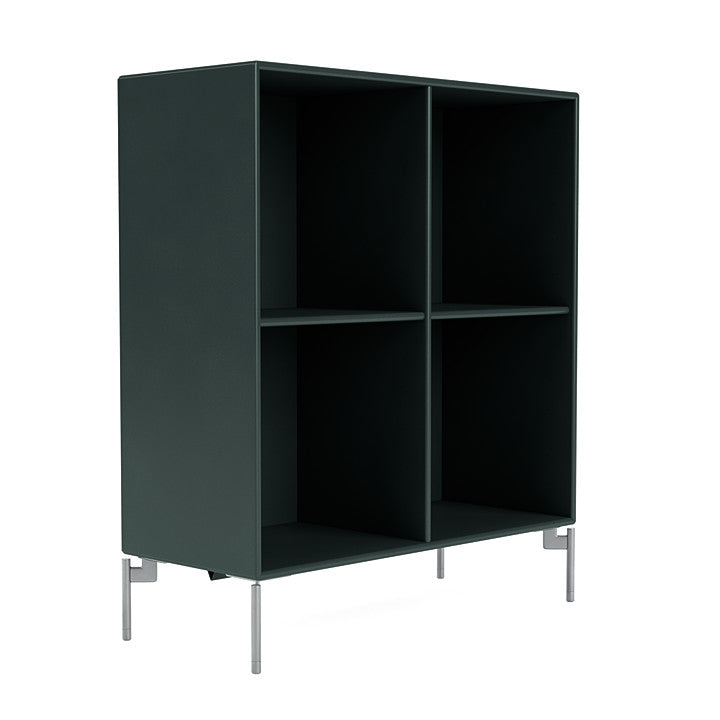 Montana Show Bookcase With Legs, Black Jade/Matt Chrome