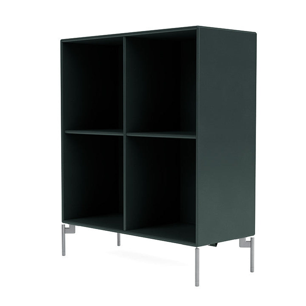 Montana Show Bookcase With Legs, Black Jade/Matt Chrome