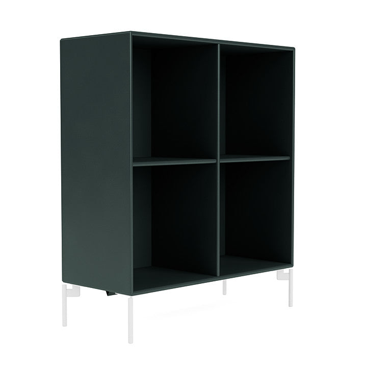 Montana Show Bookcase With Legs, Black Jade/Snow White