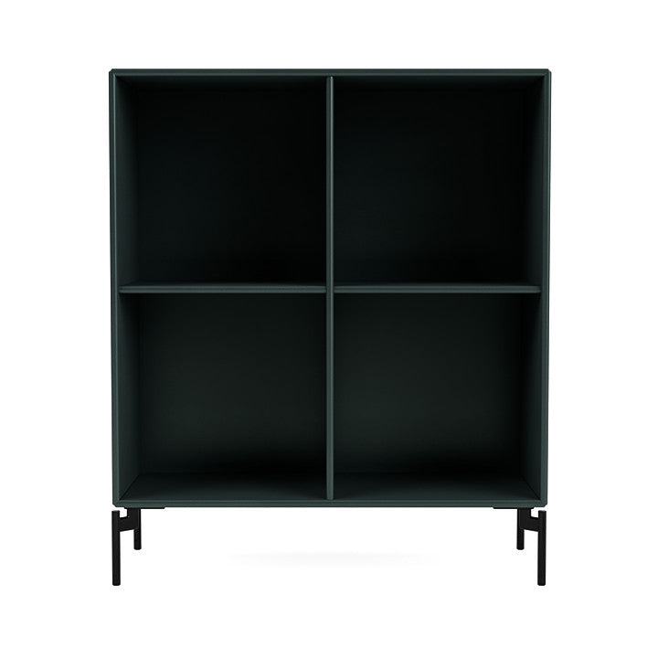 Montana Show Bookcase With Legs, Black Jade/Black