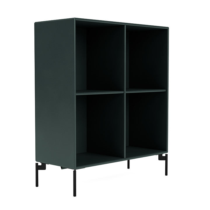 Montana Show Bookcase With Legs, Black Jade/Black