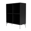 Montana Show Bookcase With Legs, Black/Matt Chrome