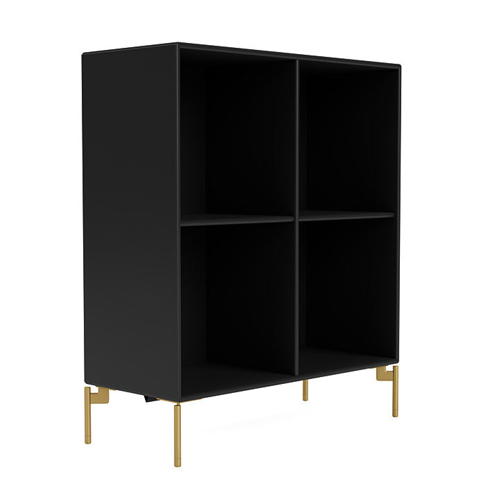 Montana Show Bookcase With Legs, Black/Brass