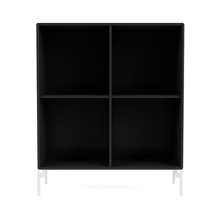 Montana Show Bookcase With Legs, Black/Snow White