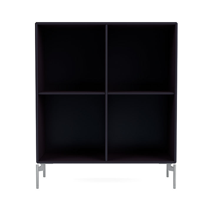 Montana Show Bookcase With Legs, Shadow/Matt Chrome