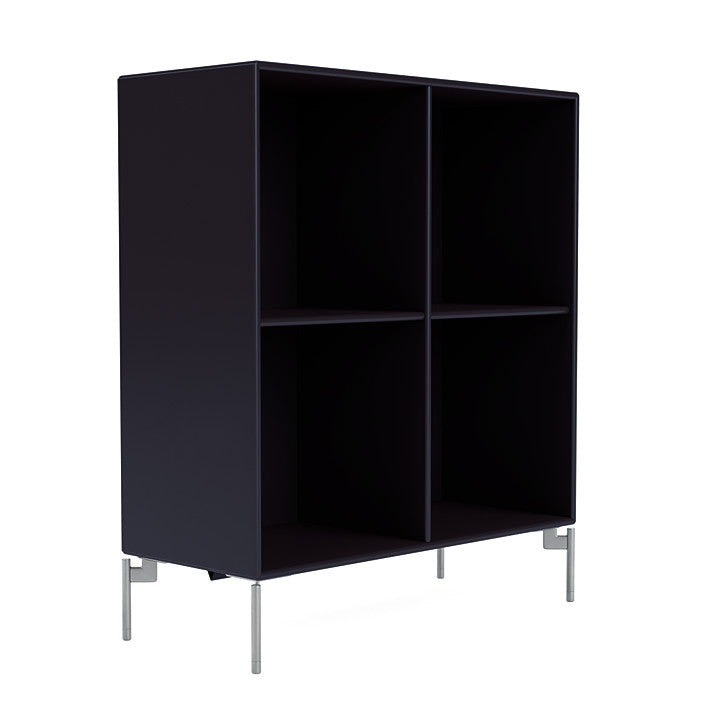 Montana Show Bookcase With Legs, Shadow/Matt Chrome