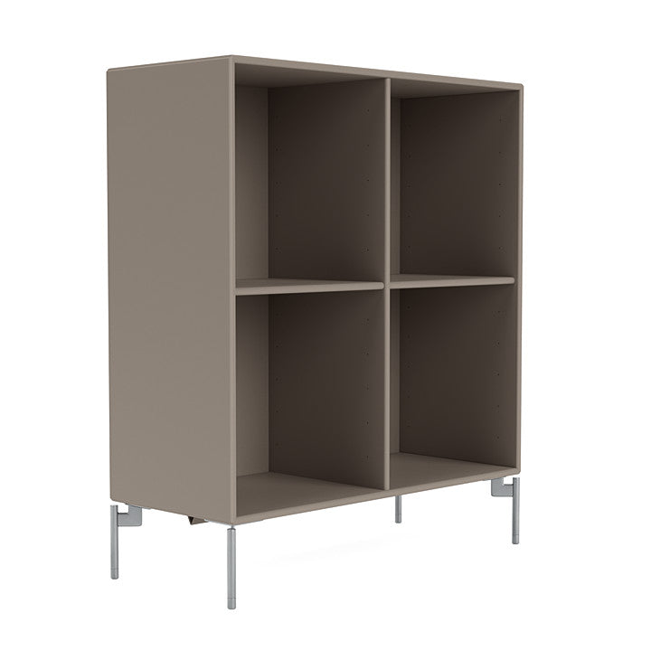 Montana Show Bookcase With Legs, Truffle/Matt Chrome