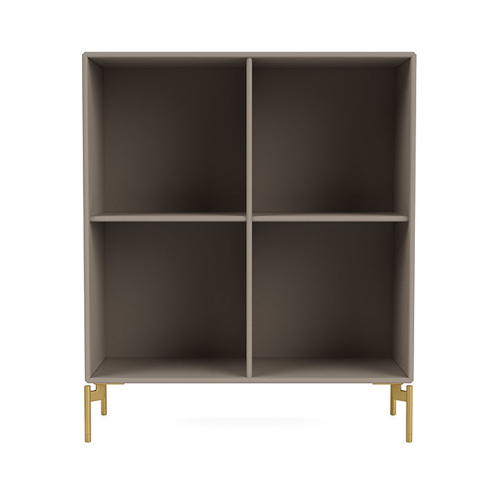 Montana Show Bookcase With Legs, Truffle/Brass