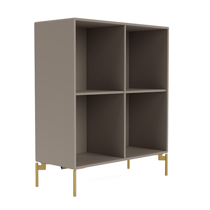 Montana Show Bookcase With Legs, Truffle/Brass