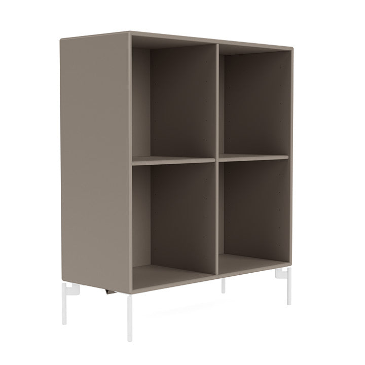 Montana Show Bookcase With Legs, Truffle/Snow White