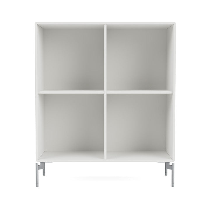 Montana Show Bookcase With Legs, White/Matt Chrome