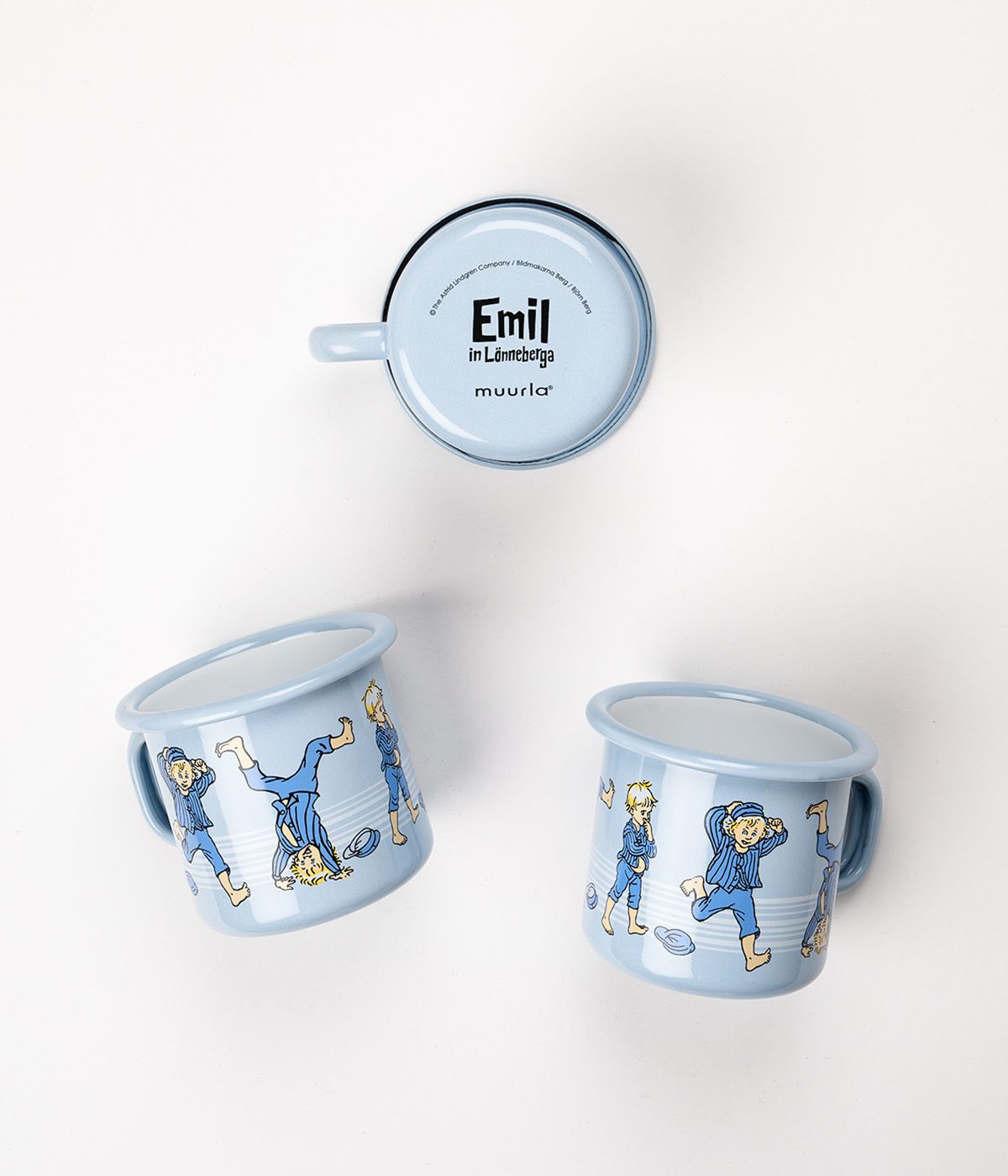 Muurla Emil Of Lönnerberga Enamel Mug Emil Light Blue, 2,5 Dl