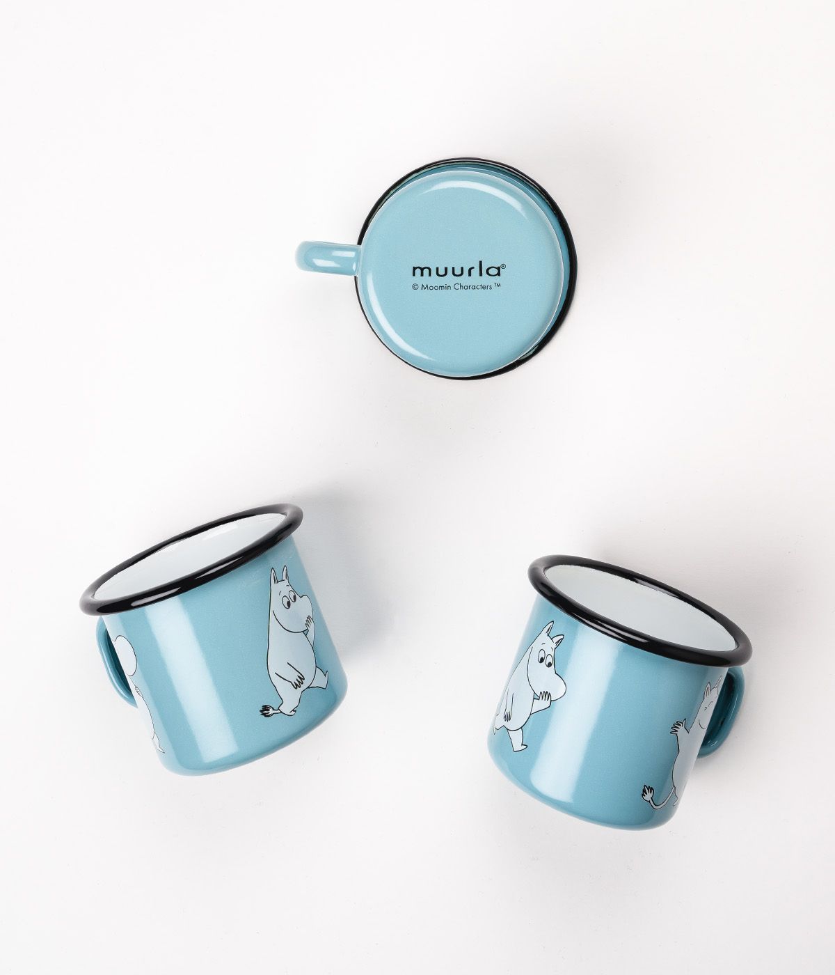 Muurla Moomin Retro Enamel Mug, Moomin, Light Blue