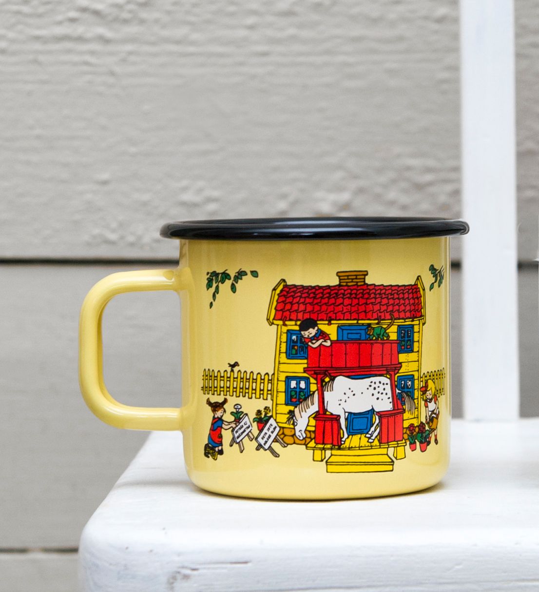 Muurla Pippi Longstocking Enamel Mug, Villa Villekulla