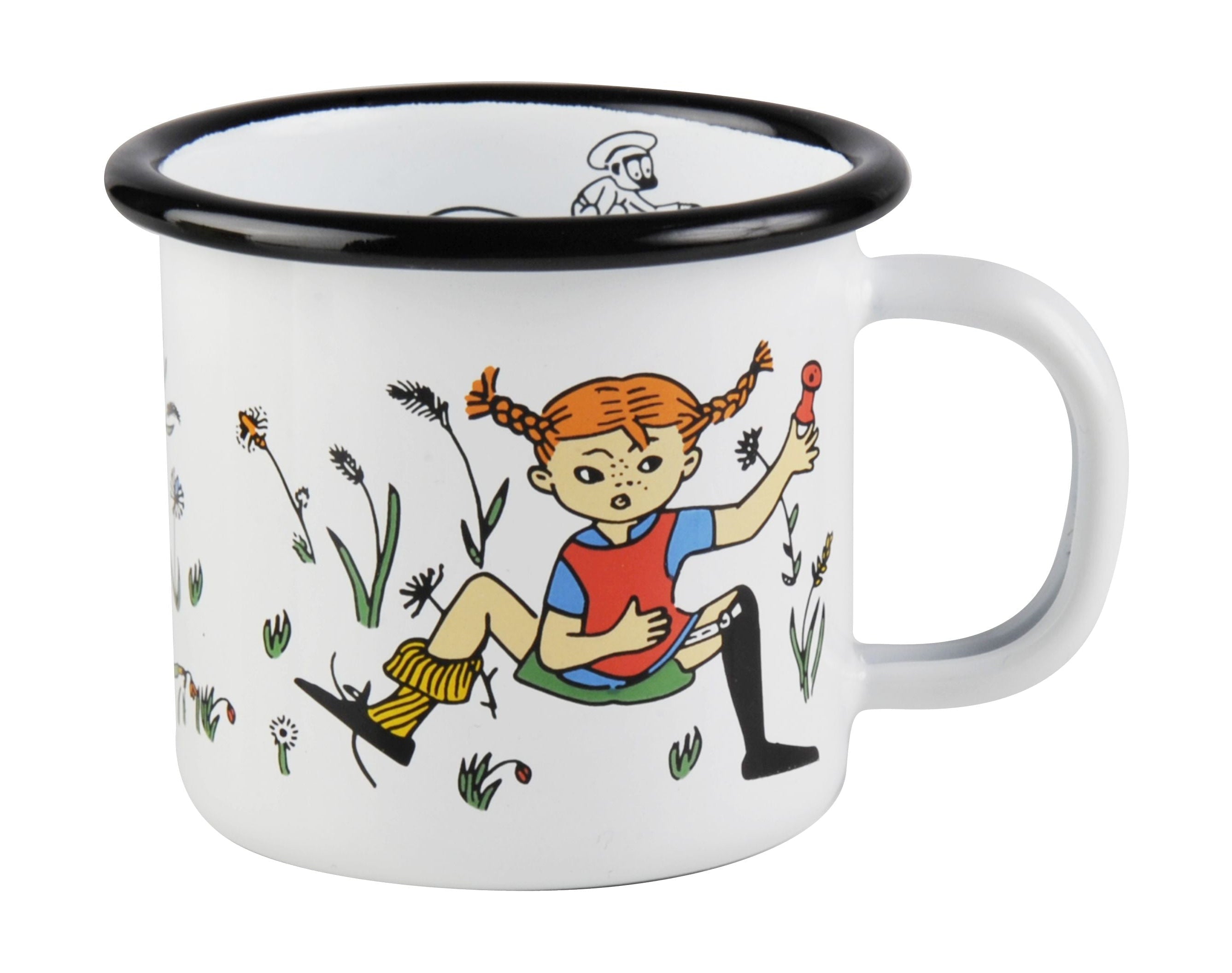 Muurla Pippi Longstocking Enamel Mug, Pippi & Mr Nilsson