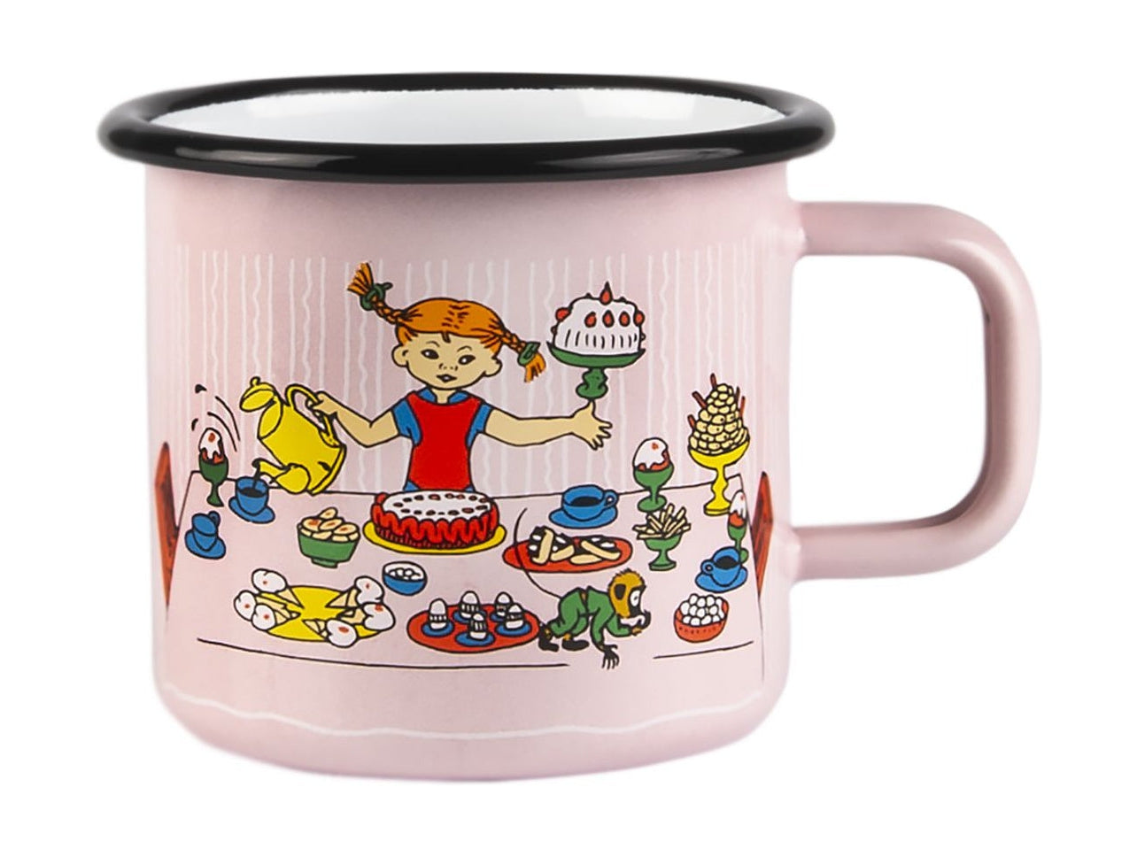 Muurla Pippi Longstocking Enamel Mug, Pippi's Birthday