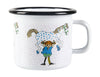 Muurla Pippi Longstocking Enamel Mug, Pippi And The Horse, White