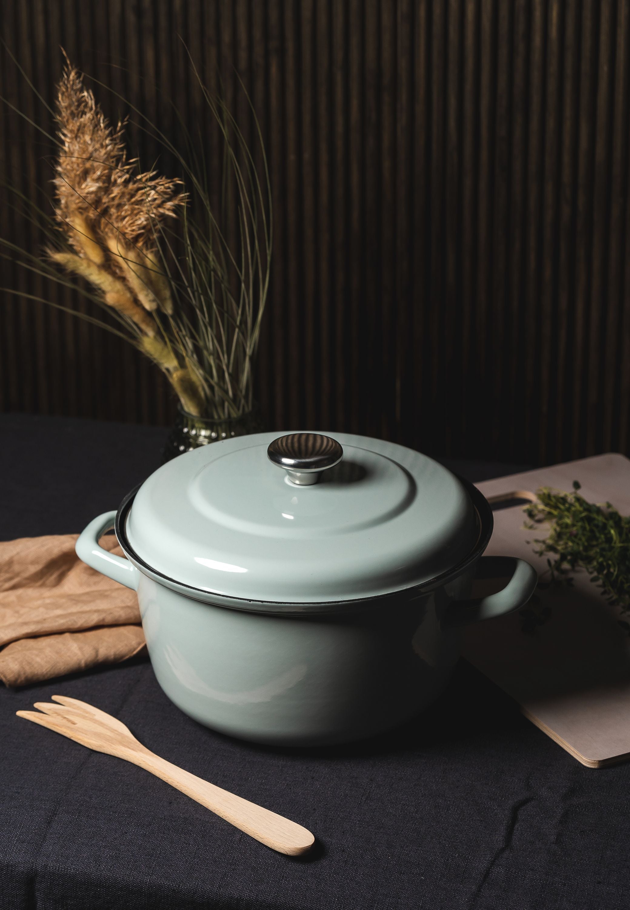 Muurla Vappu Kitchen Enamel Stew Pot, Green