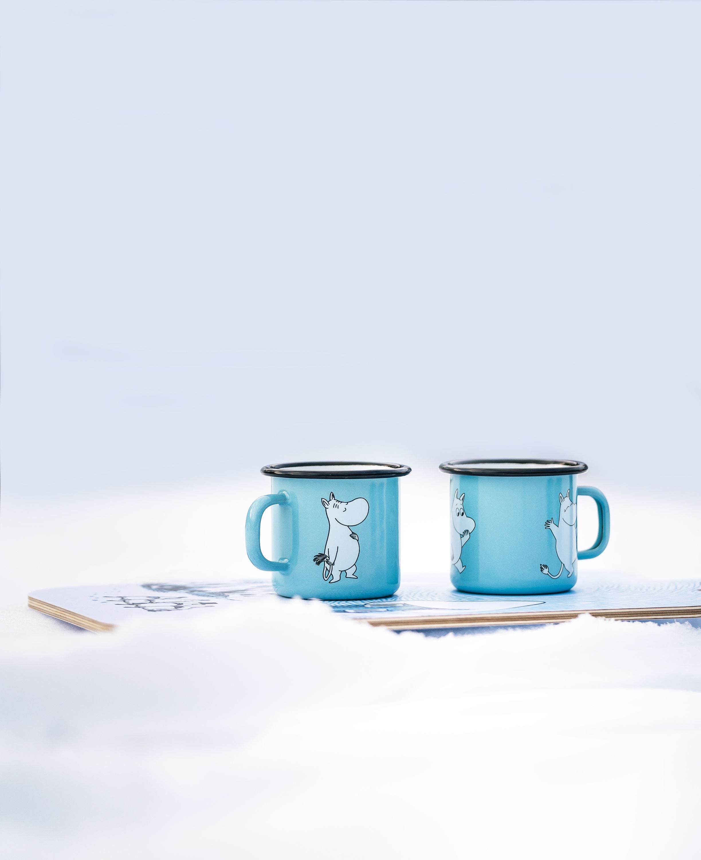 Muurla Moomin Retro Enamel Mug, Moomin, Light Blue