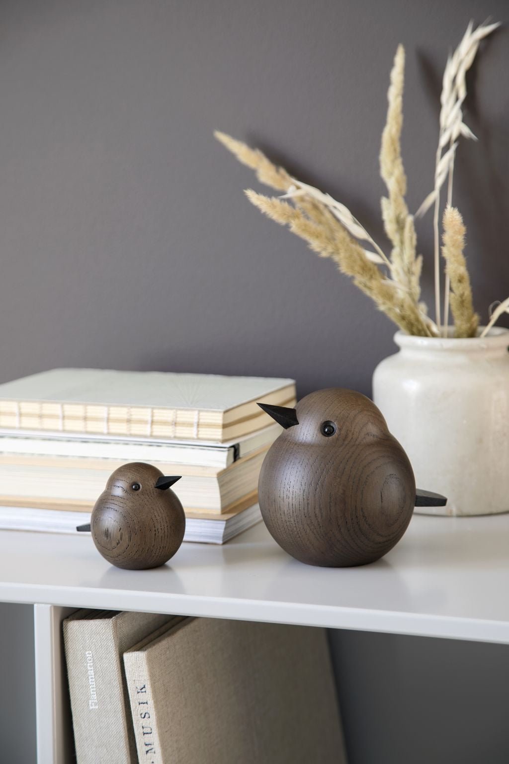 Novoform Design Mini Sparrow Decorative Figure, Dark Stained Oak