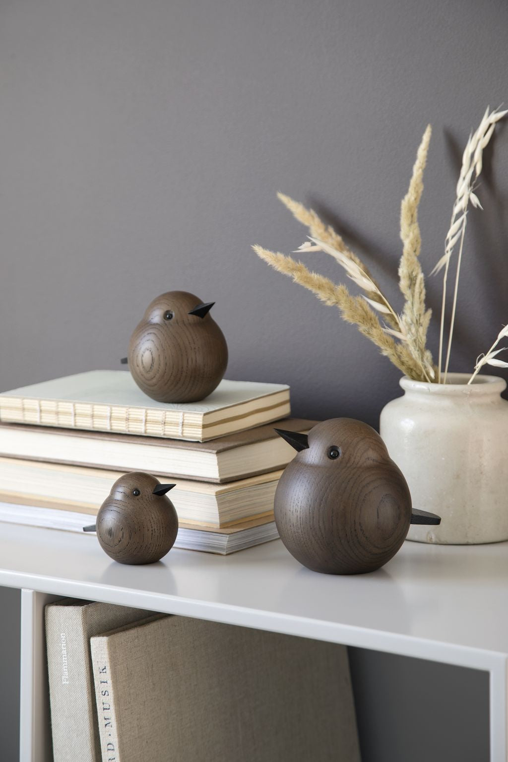 Novoform Design Mini Sparrow Decorative Figure, Dark Stained Oak