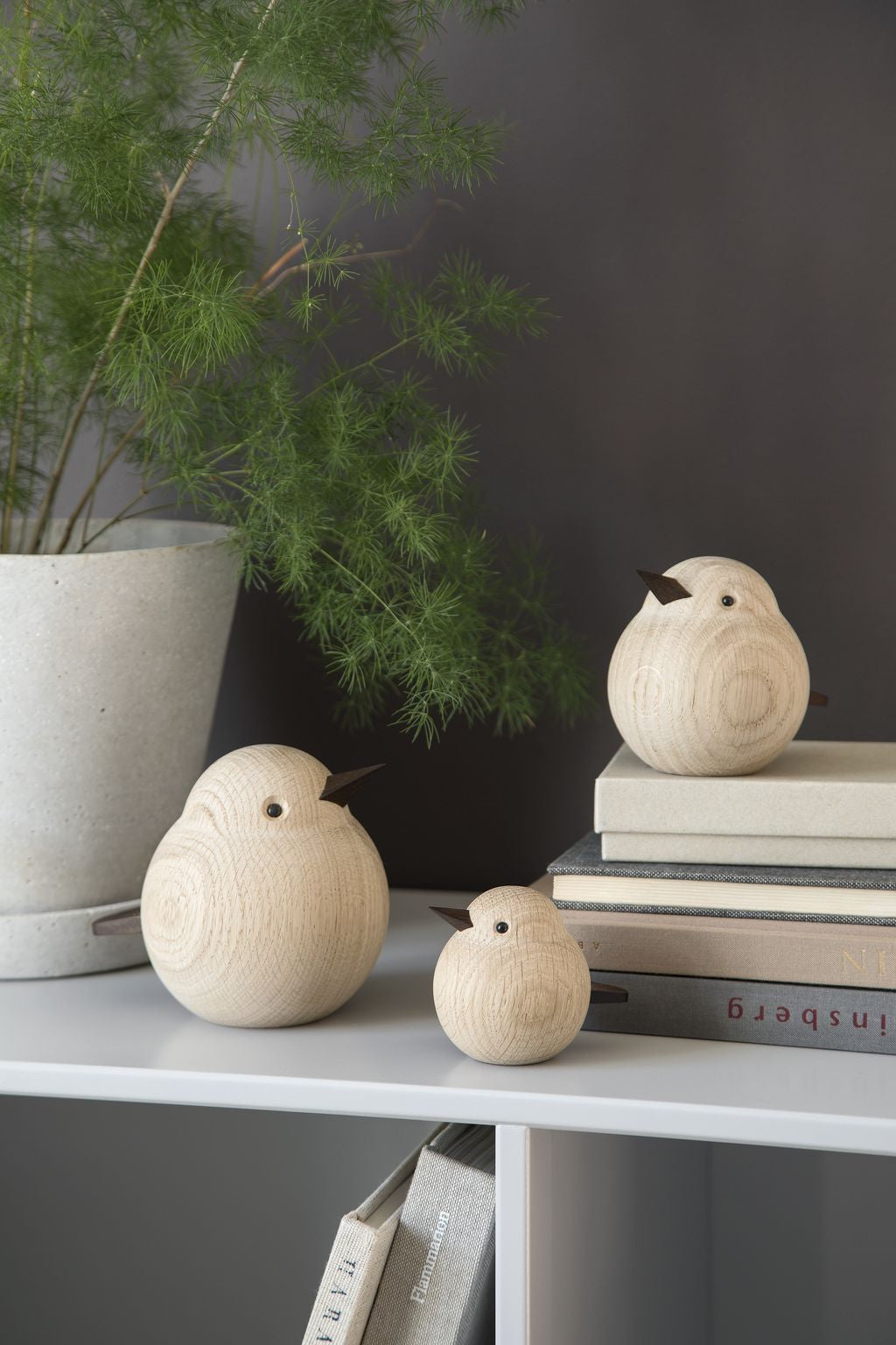 Novoform Design Mini Sparrow Decorative Figure, Natural Oak