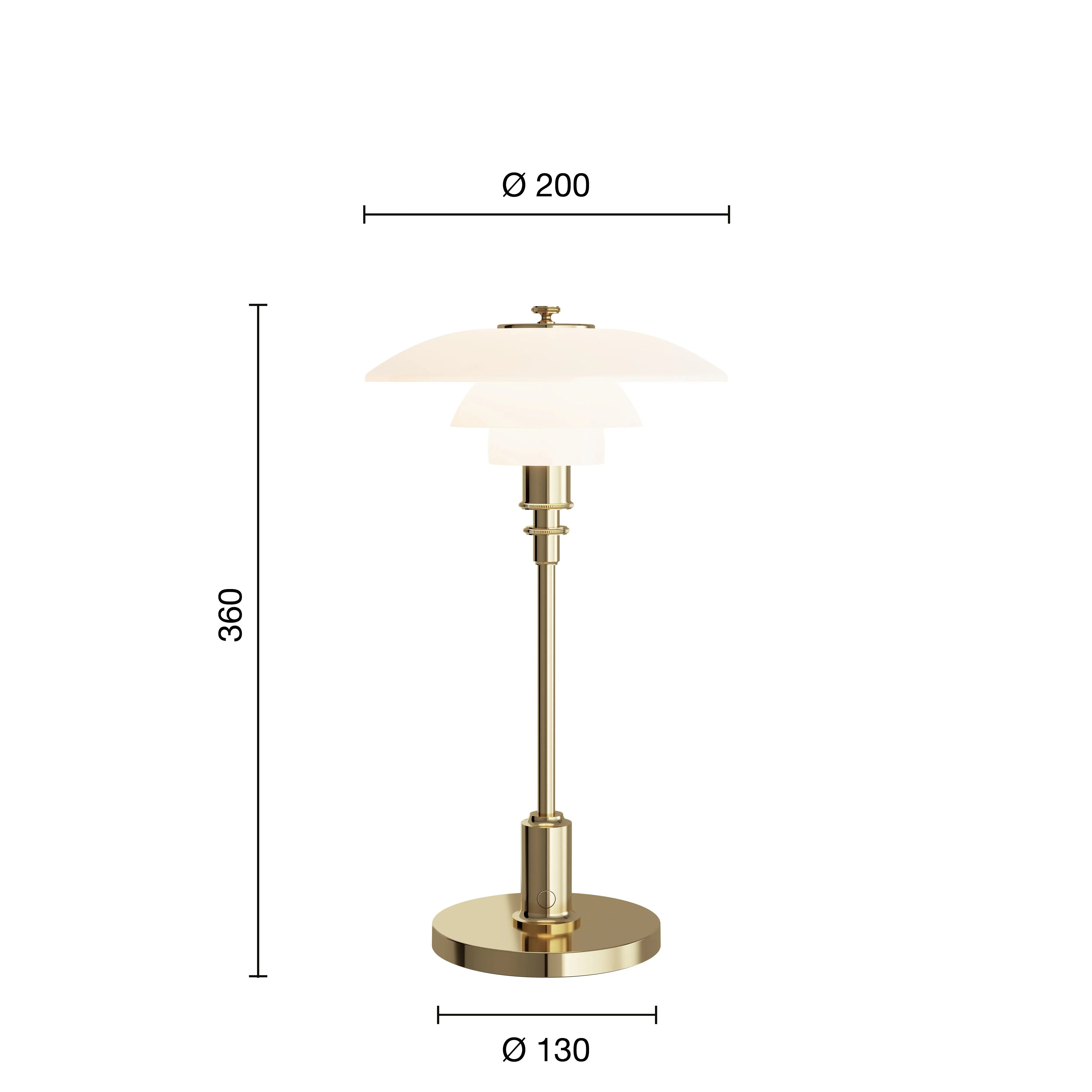 Louis Poulsen PH 2/1 Portable Table Lamp, Brass