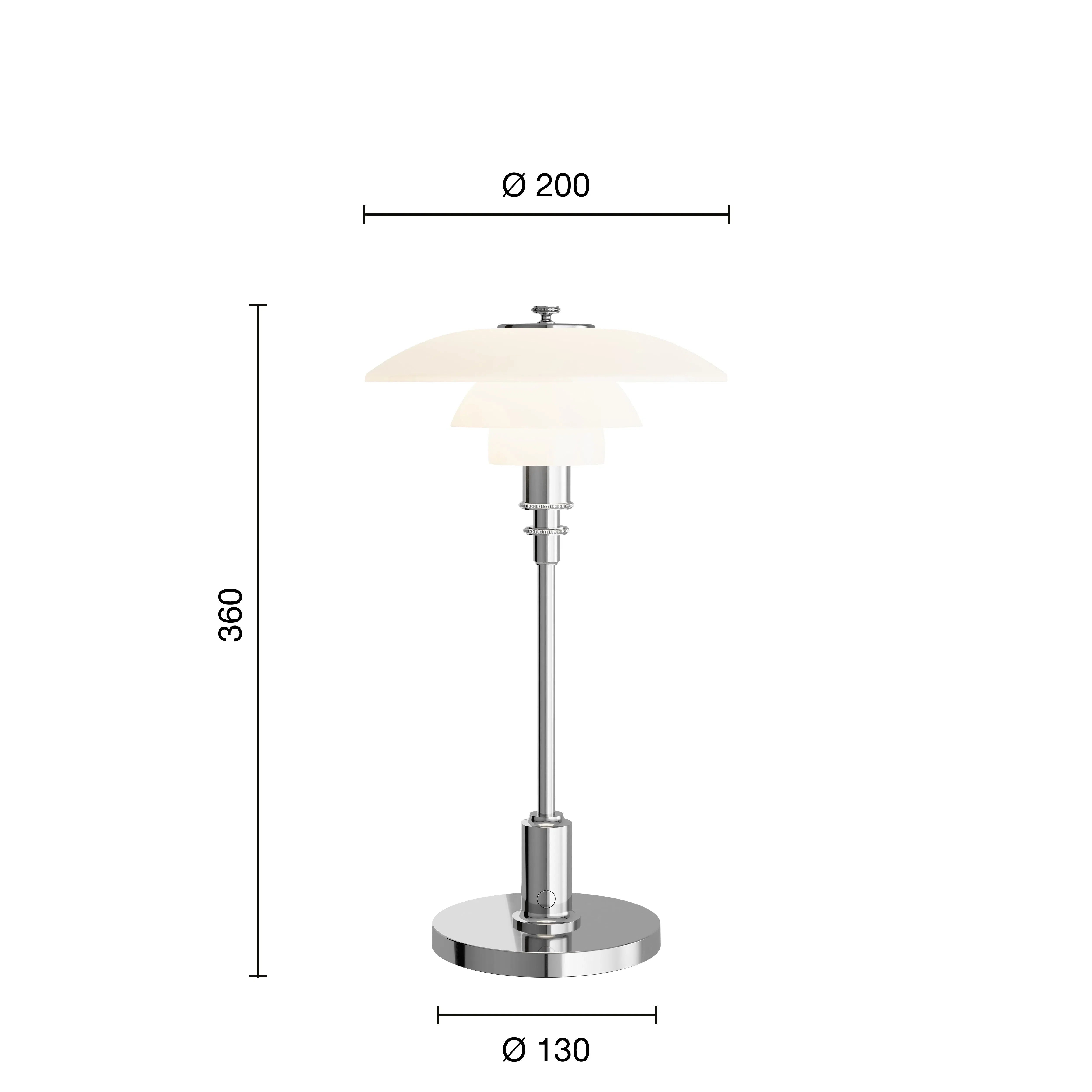 Louis Poulsen PH 2/1 Portable Table Lamp, Chrome