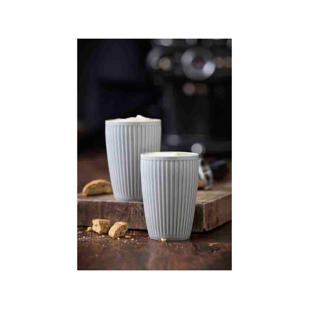 Pillivuyt Plissé Thermo Mug 25 Cl Set Of 2, Arctic Ice