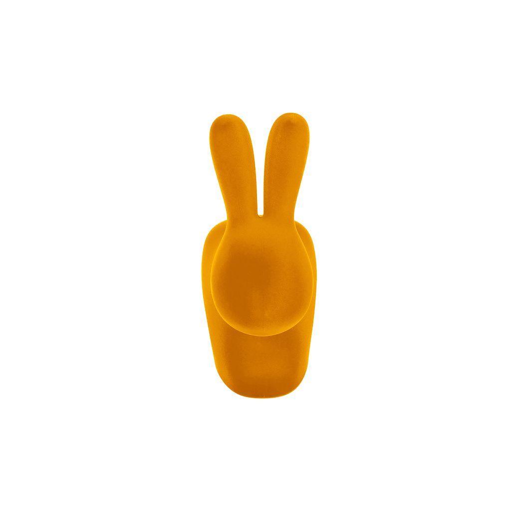 Qeeboo Baby Bunny Chair Velvet Finish, Dark Gold