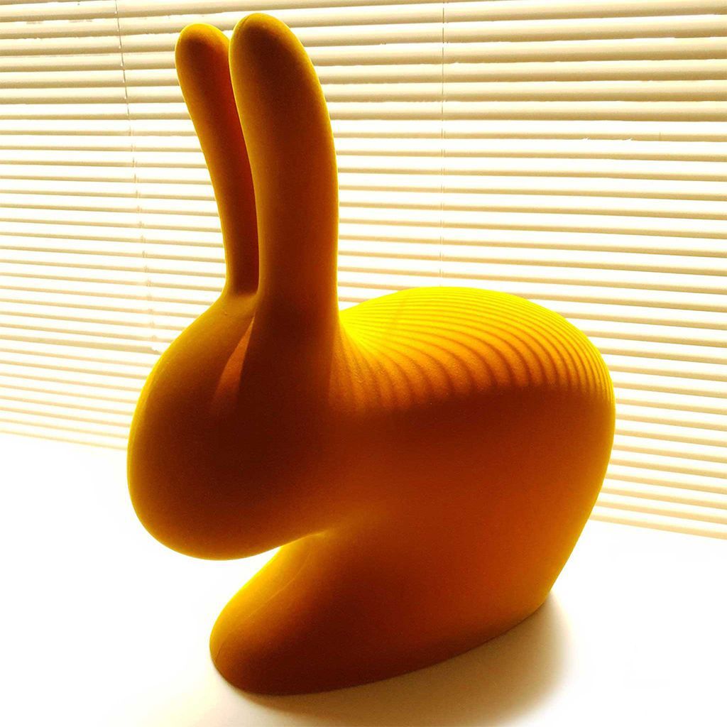 Qeeboo Baby Bunny Chair Velvet Finish, Orange