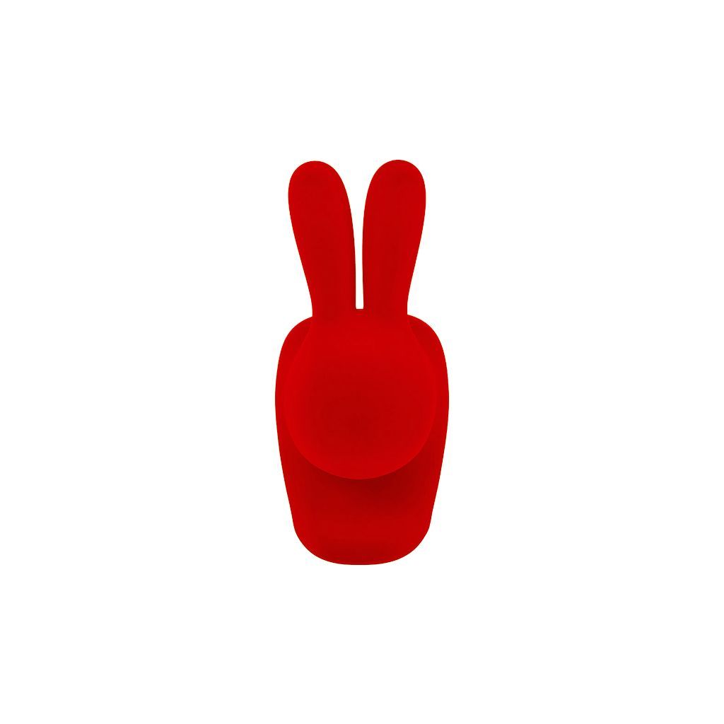 Qeeboo Baby Bunny Chair Velvet Finish, Red