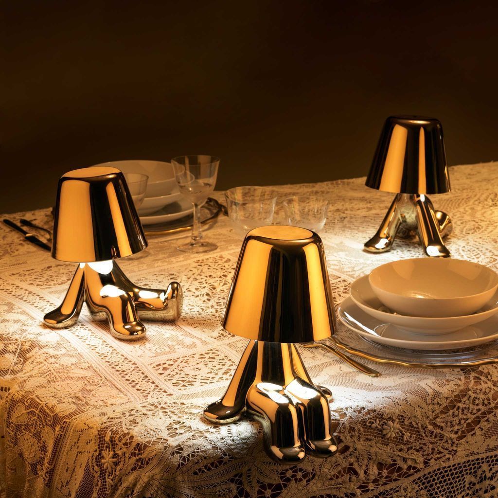 Qeeboo Golden Brothers Table Lamp By Stefano Giovannoni, Joe