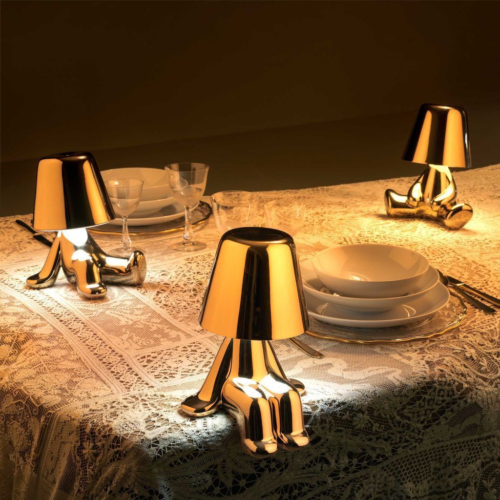 Qeeboo Golden Brothers Table Lamp By Stefano Giovannoni, Tom