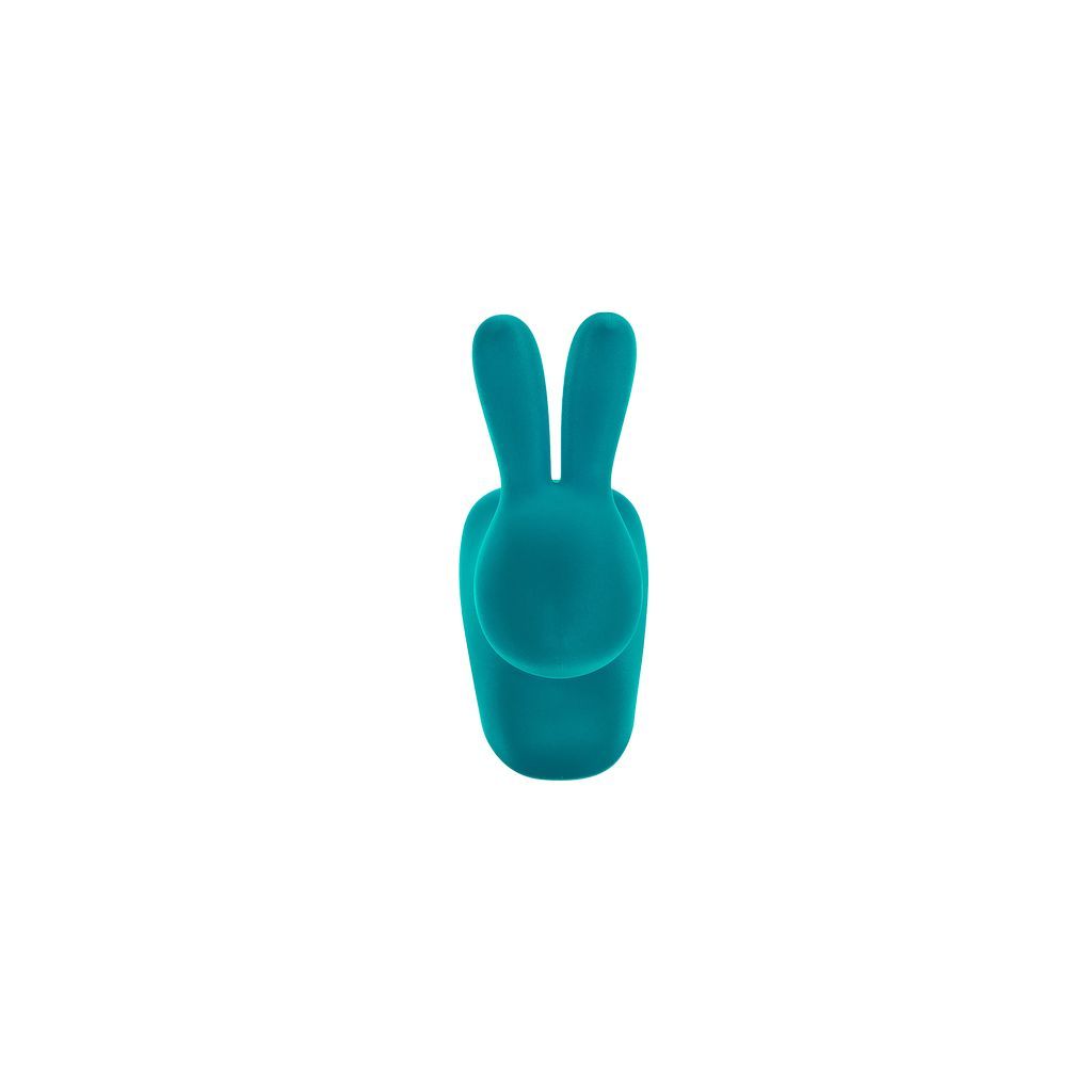 Qeeboo Rabbit Velvet Bookend Xs, Turquoise