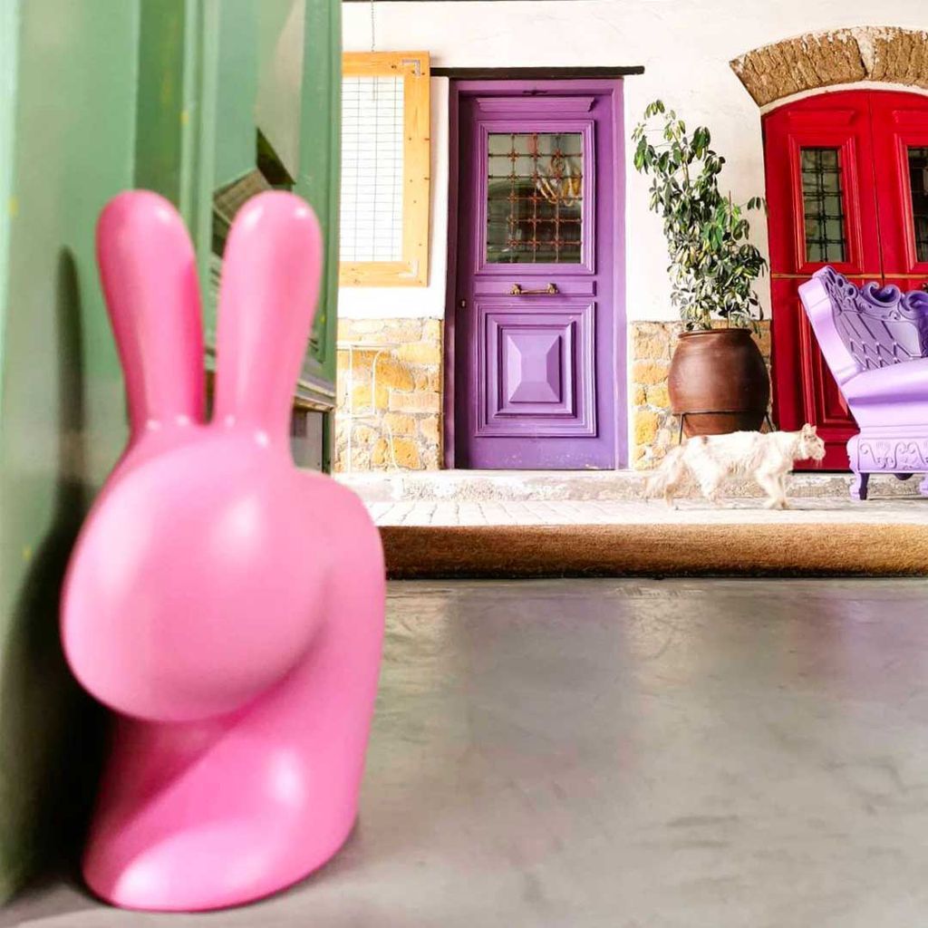 Qeeboo Rabbit Doorstop Xs, Fuxia