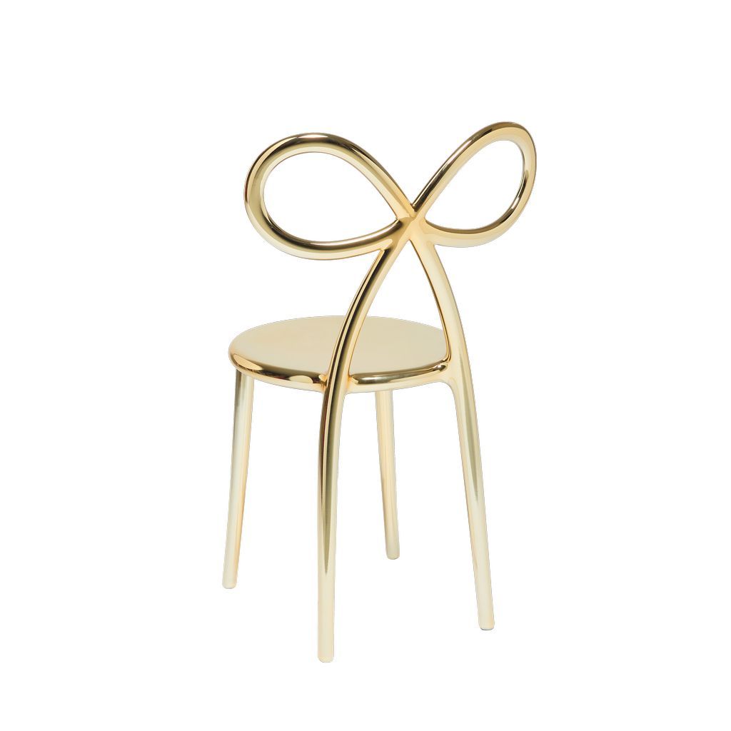 Qeeboo Ribbon Chair Metal Finish By Nika Zupanc, Gold