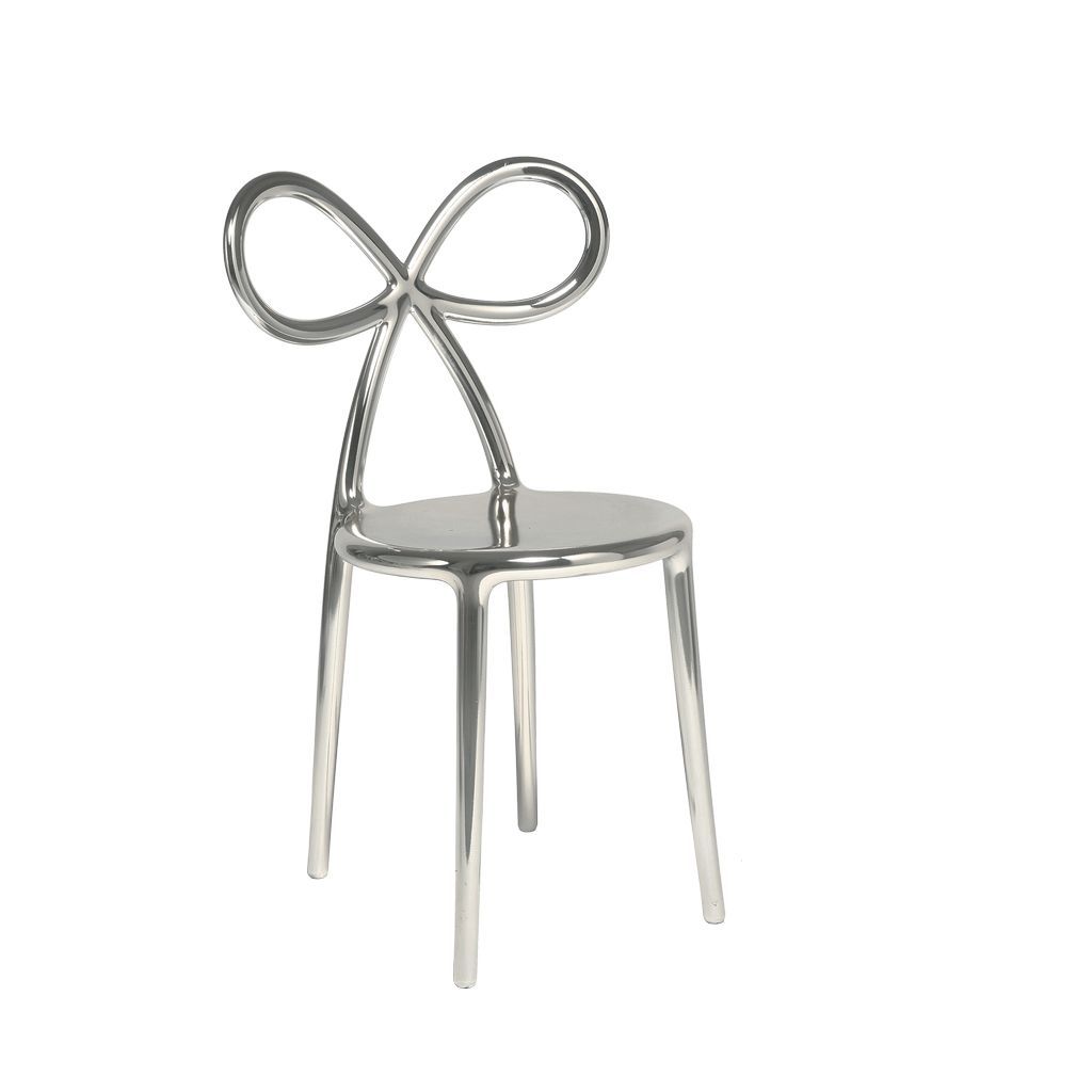 Qeeboo Ribbon Chair Metal Finish By Nika Zupanc, Silver