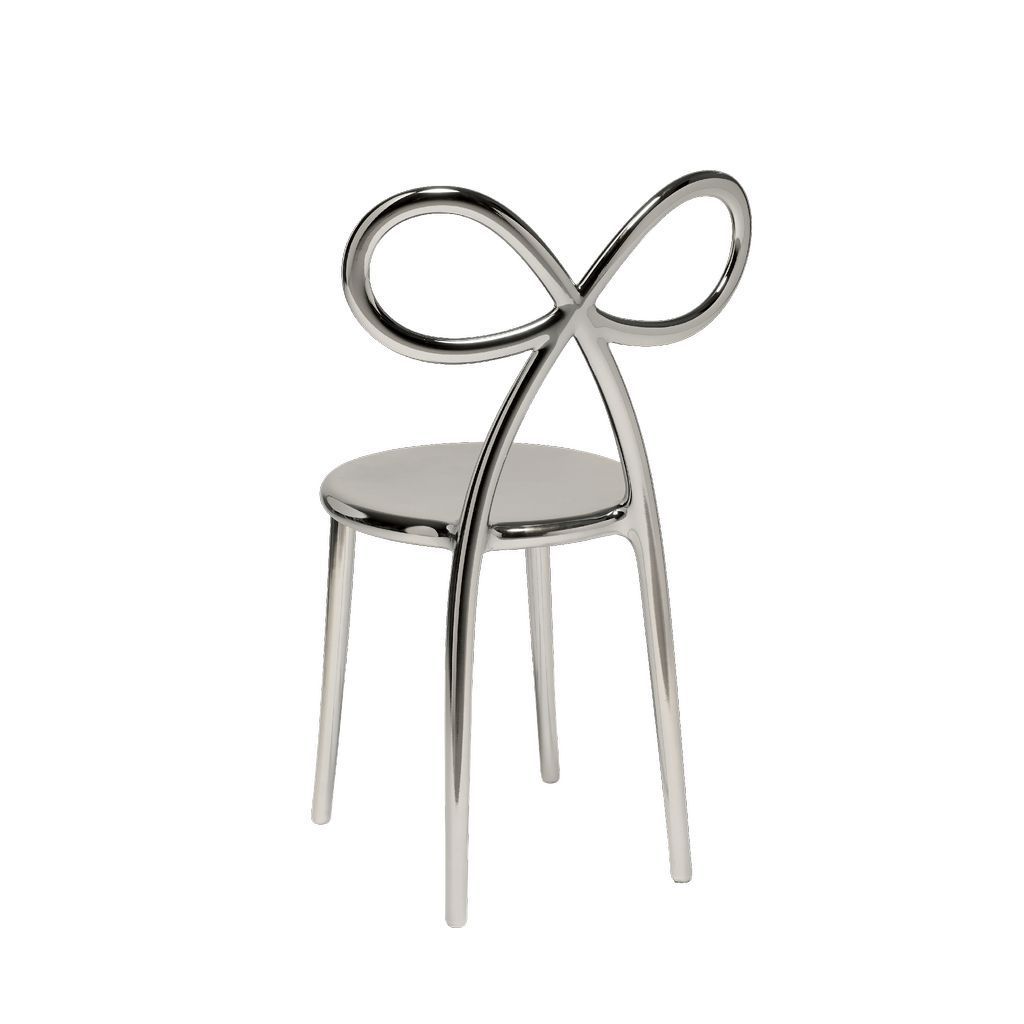 Qeeboo Ribbon Chair Metal Finish By Nika Zupanc, Silver