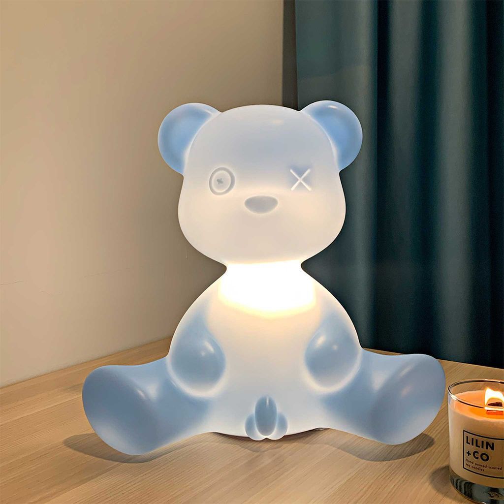 Qeeboo Teddy Boy Table Lamp With Cable, Light Blue