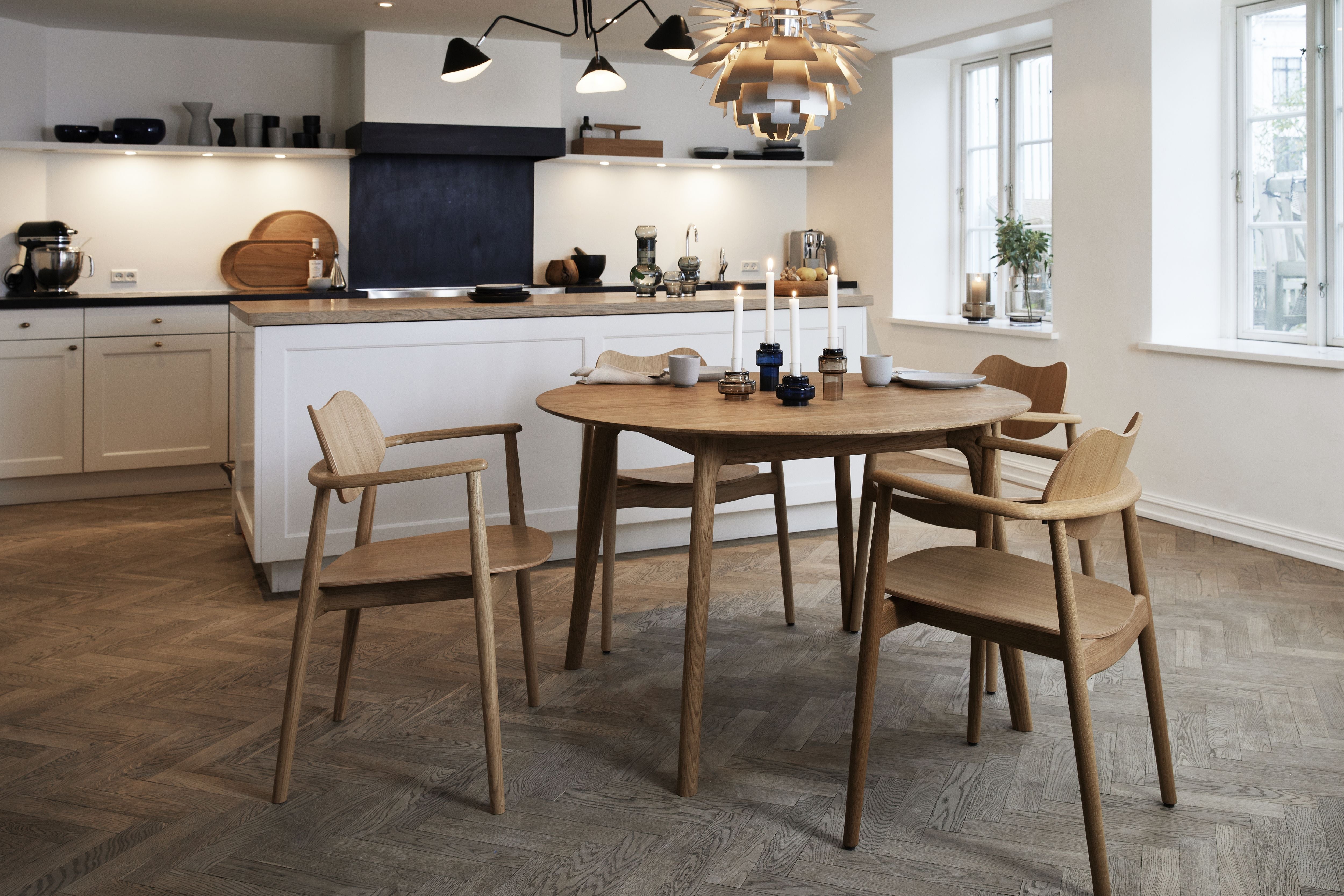 Ro Collection Salon Extendable Table In Oiled Oak, ø 120 Cm