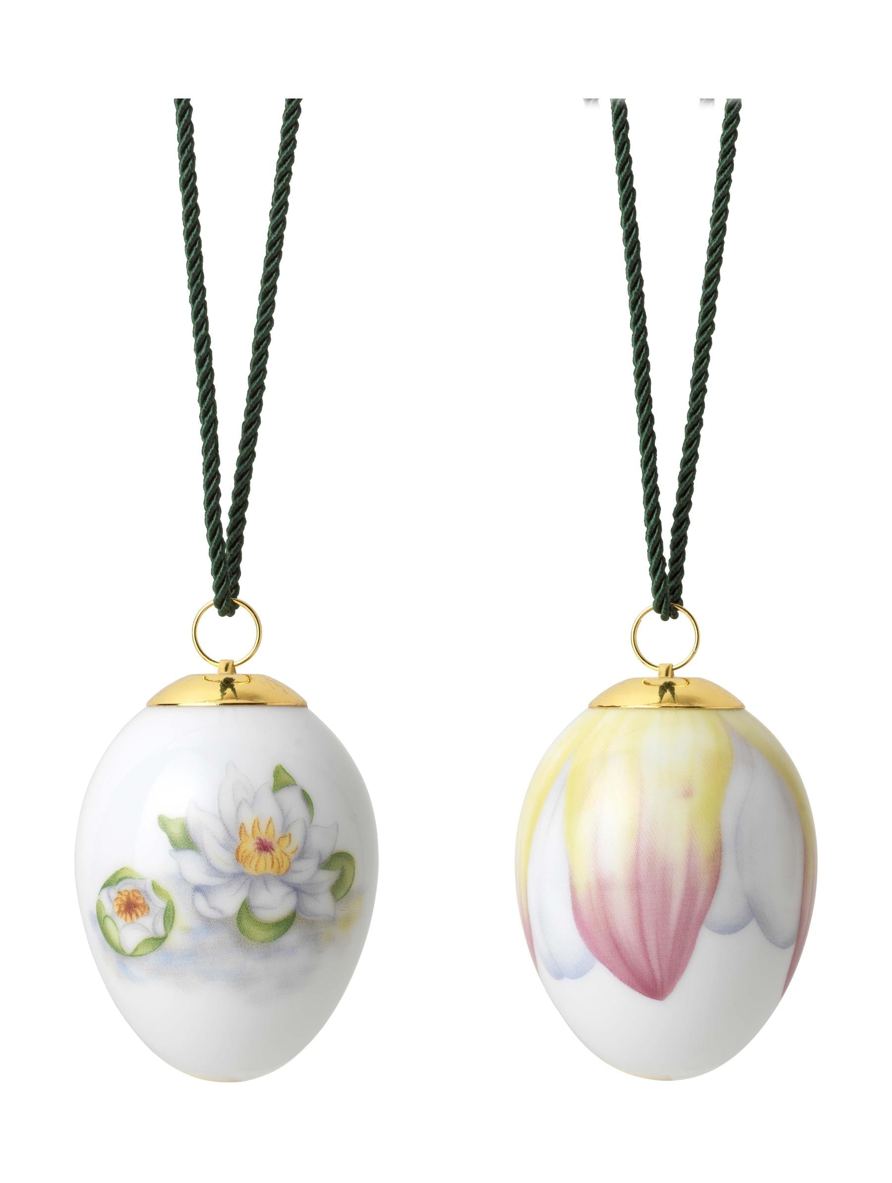 Royal Copenhagen Easter Pendant 2023, Water Lily Buds & Petals 2 Pcs