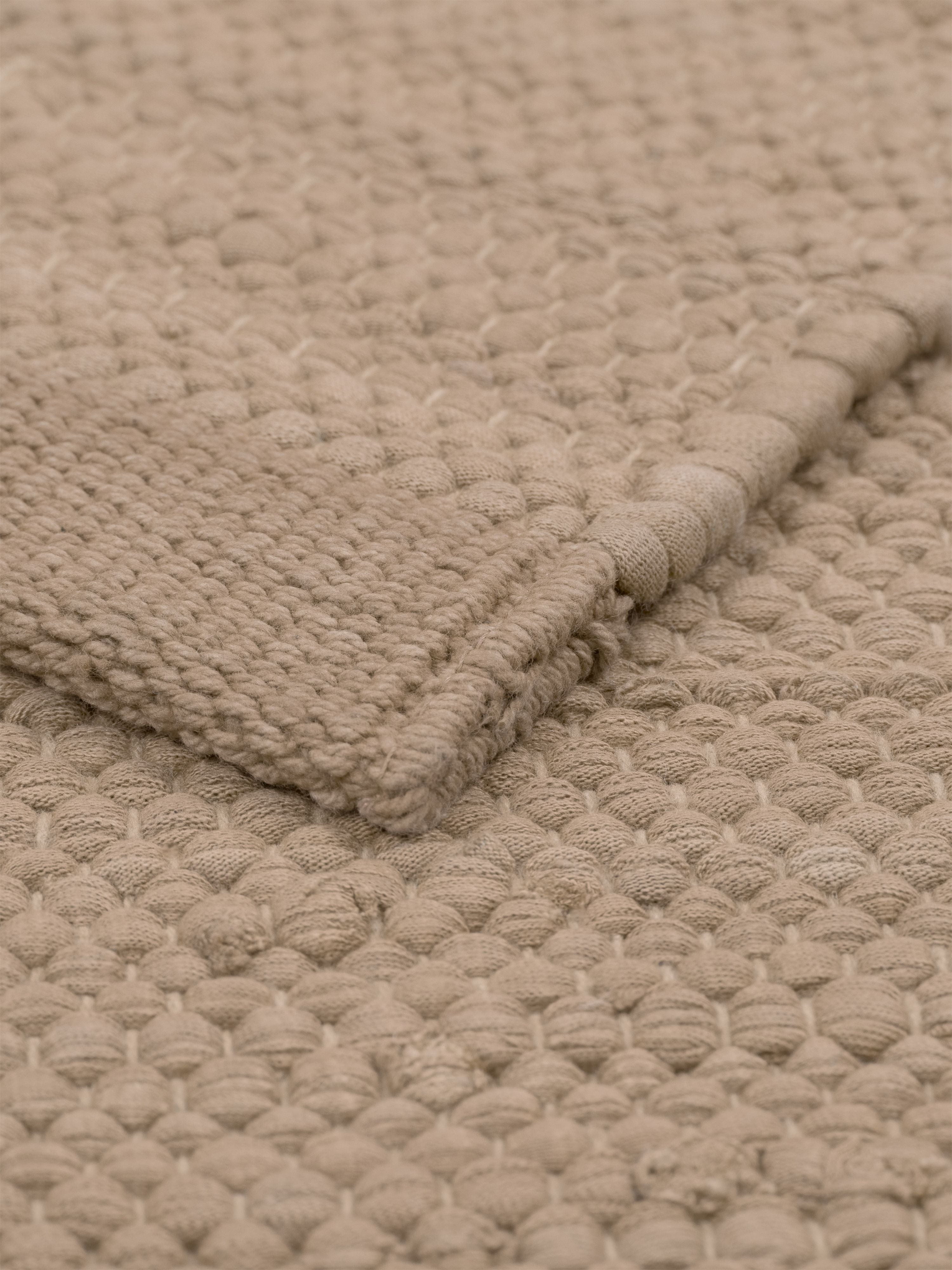 Rug Solid Cotton Rug 140 X 200 Cm, Nougat