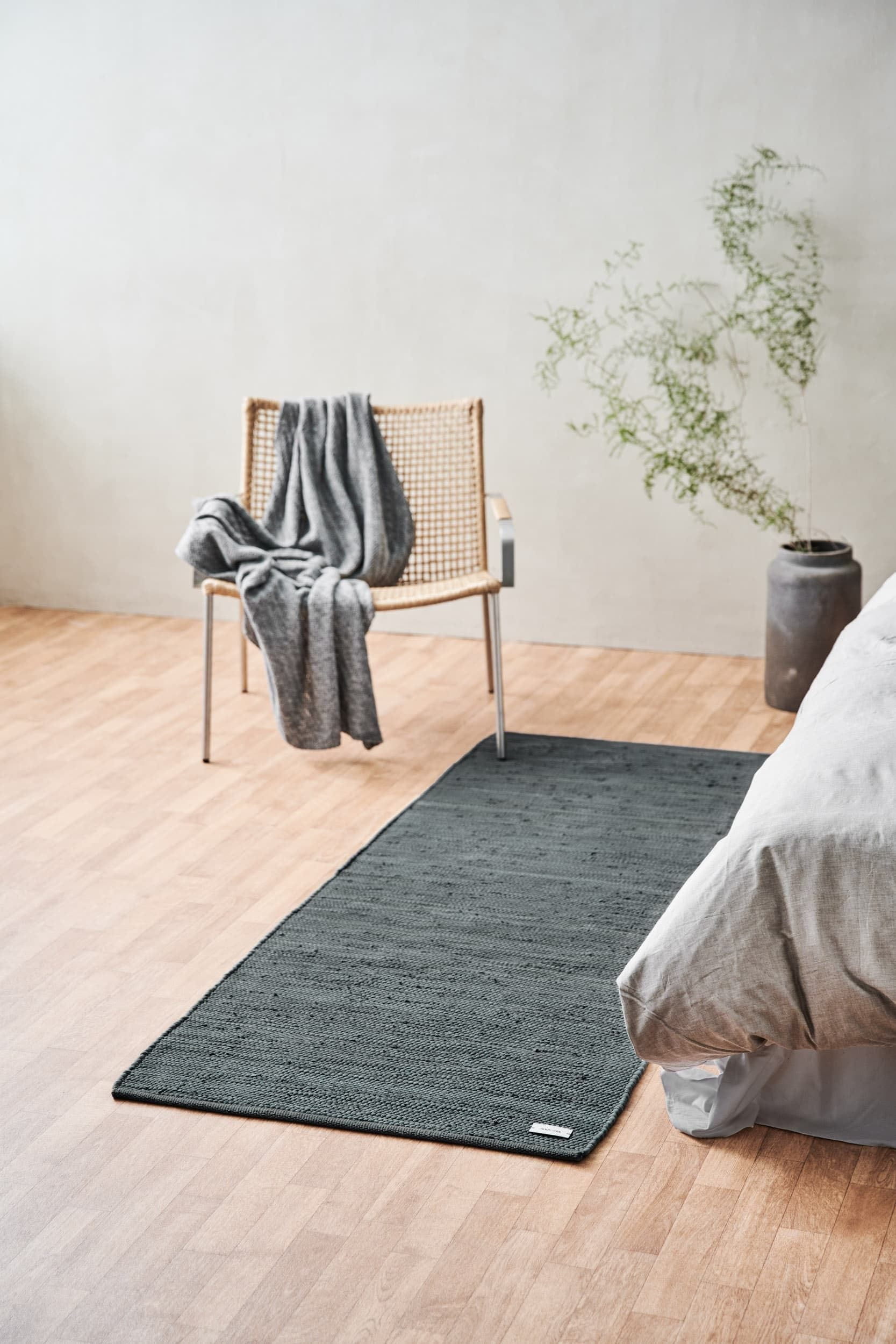 Rug Solid Cotton Rug 140 X 200 Cm, Steel Grey