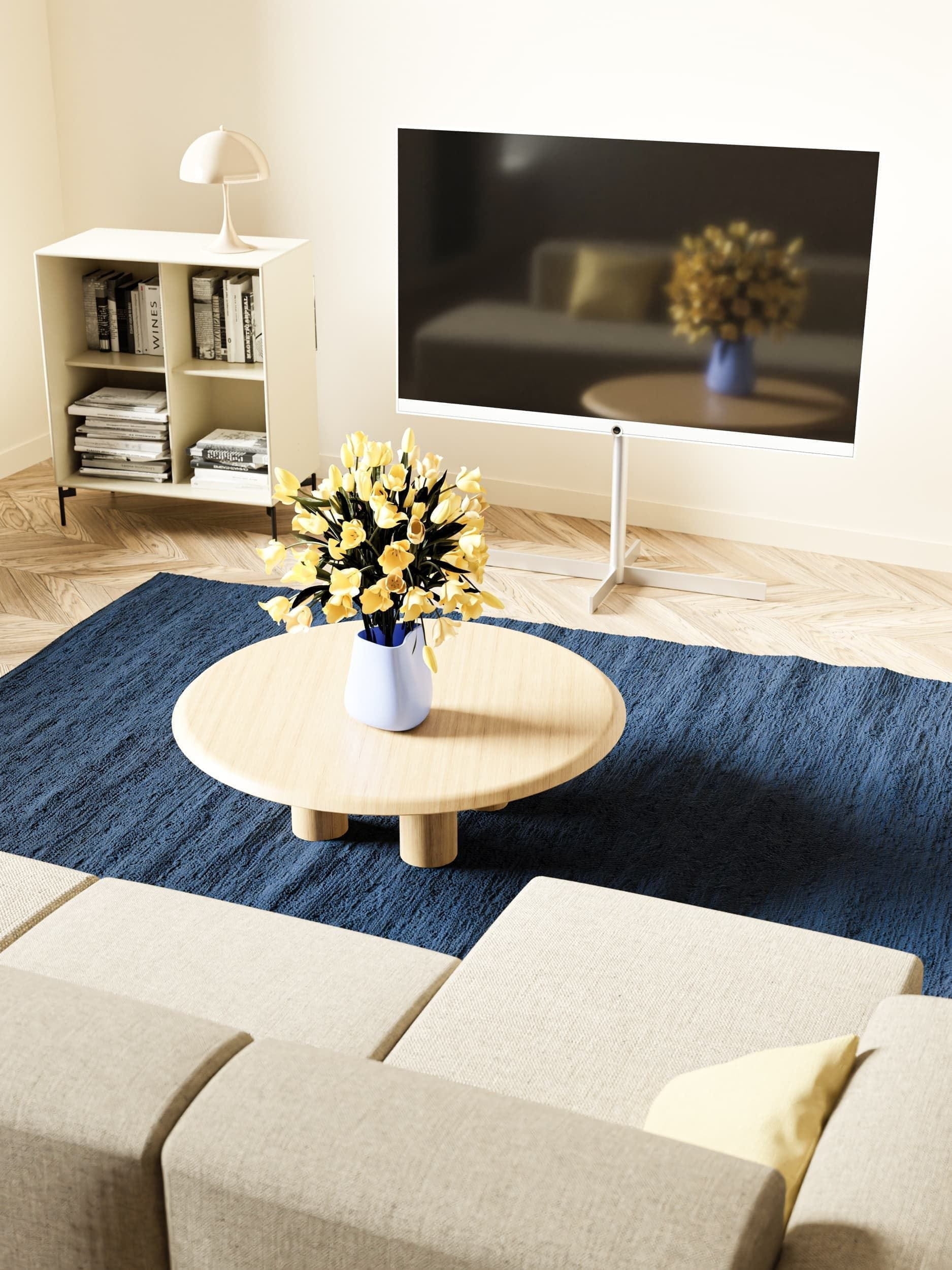 Rug Solid Cotton Rug 170 X 240 Cm, Blueberry