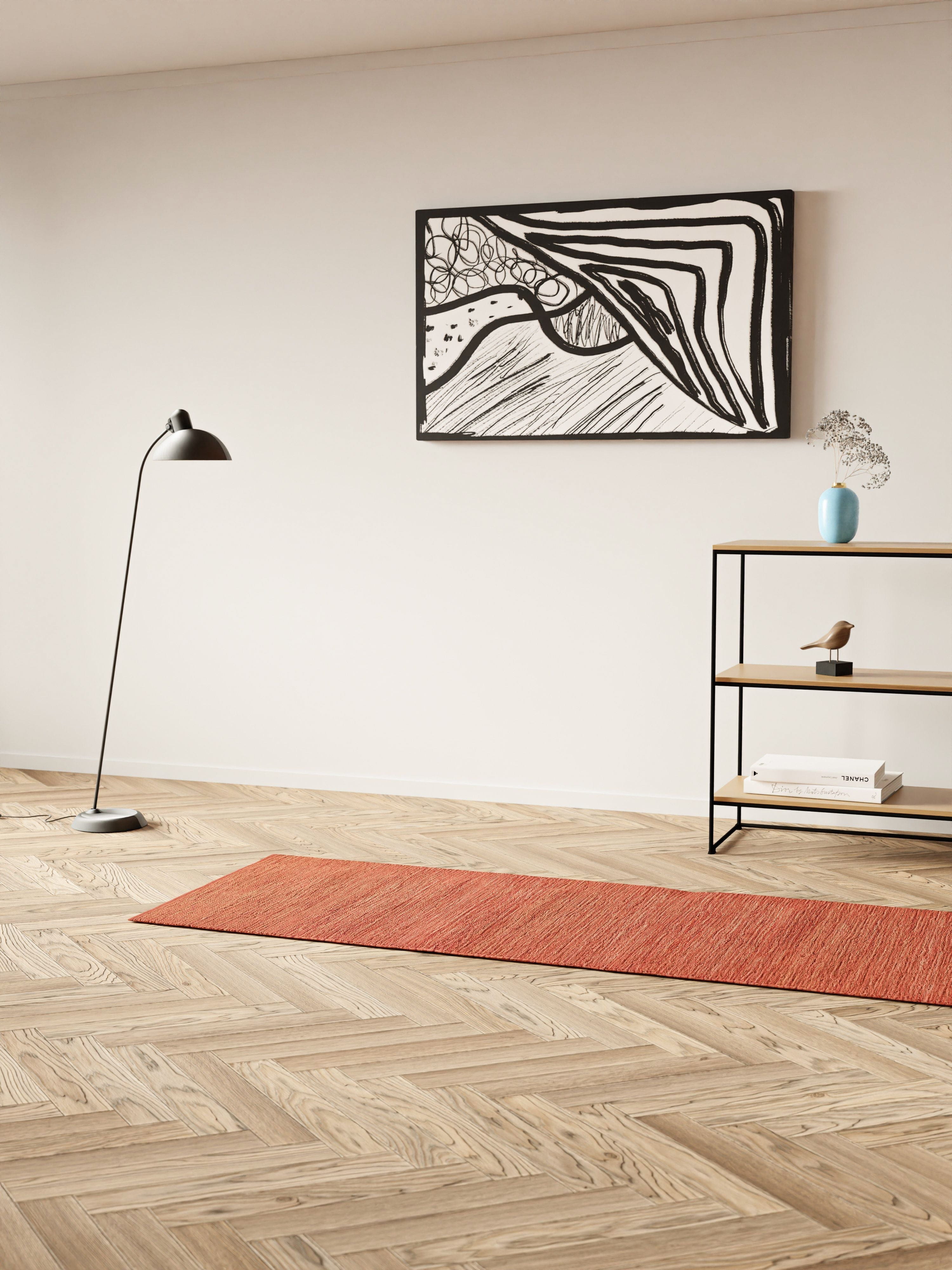 Rug Solid Cotton Rug 60 X 90 Cm, Solar Orange