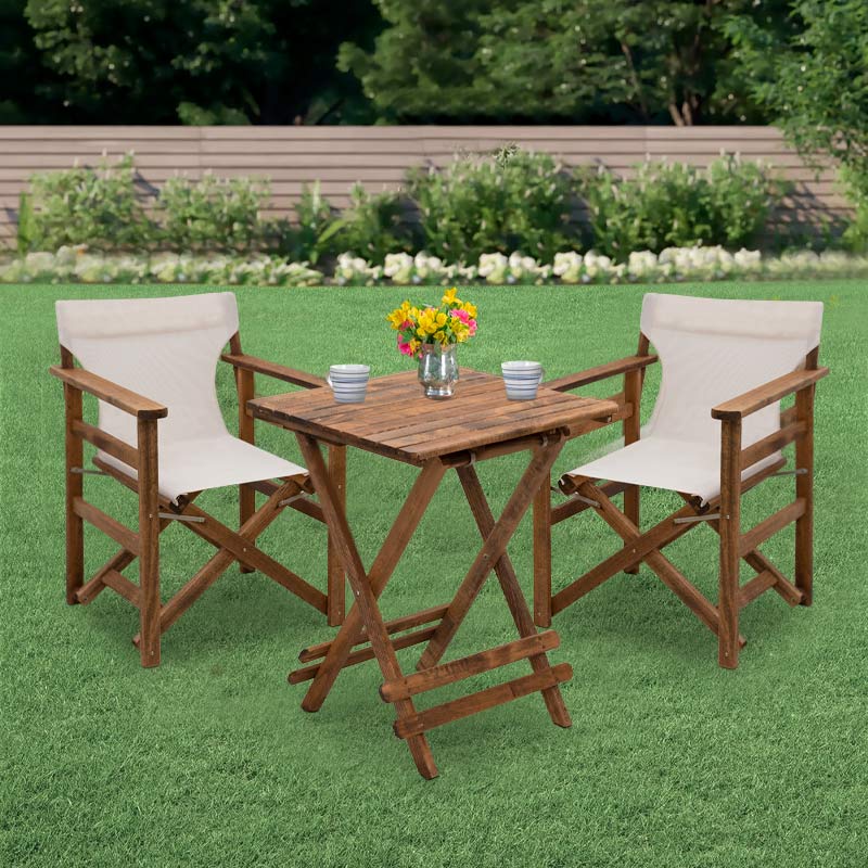 Garden Dining Set DUCHESS Wooden Table 60x60cm